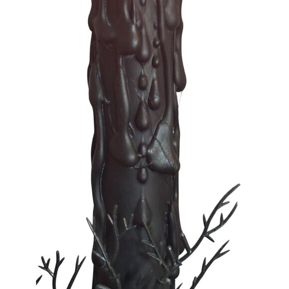 Upcycled Halloween Candle Window Light Electric flicker bulb Black Spider and R - Picture 4 of 8